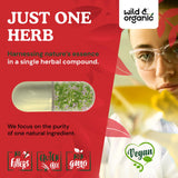 Wild & Organic Goat's Rue Capsules back view with nutritional information