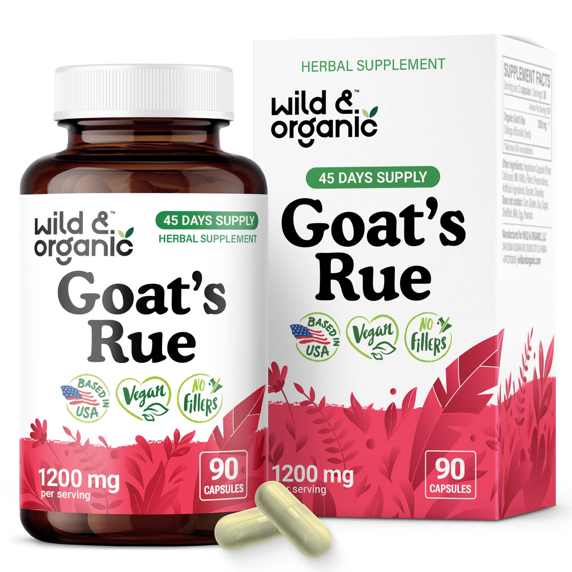 Wild & Organic Goat's Rue Capsules bottle front view