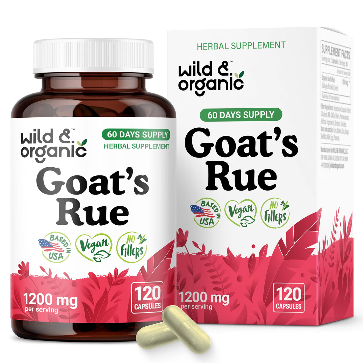 Wild & Organic Goat's Rue Capsules bottle front view