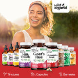 Wild & Organic Goat's Rue Capsules with a measuring spoon for dosage