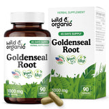 Wild & Organic Goldenseal Root Capsules 1000mg bottle front view