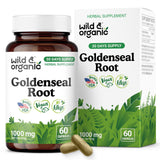 Wild & Organic Goldenseal Root Capsules 1000mg bottle front view
