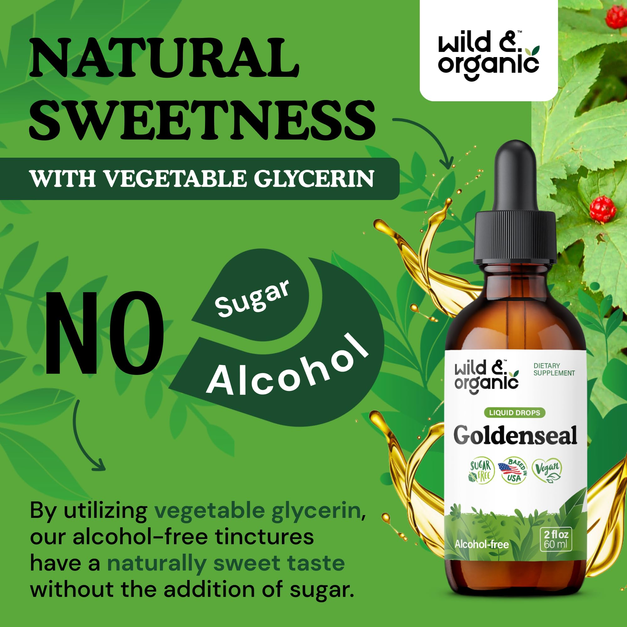 Wild & Organic Goldenseal Tincture 500mg in lifestyle setting