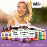 Wild & Organic Grape Seed Extract Capsules 400mg with a measuring spoon