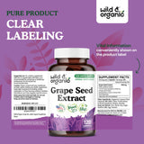 Wild & Organic Grape Seed Extract Capsules 400mg with fresh grapes