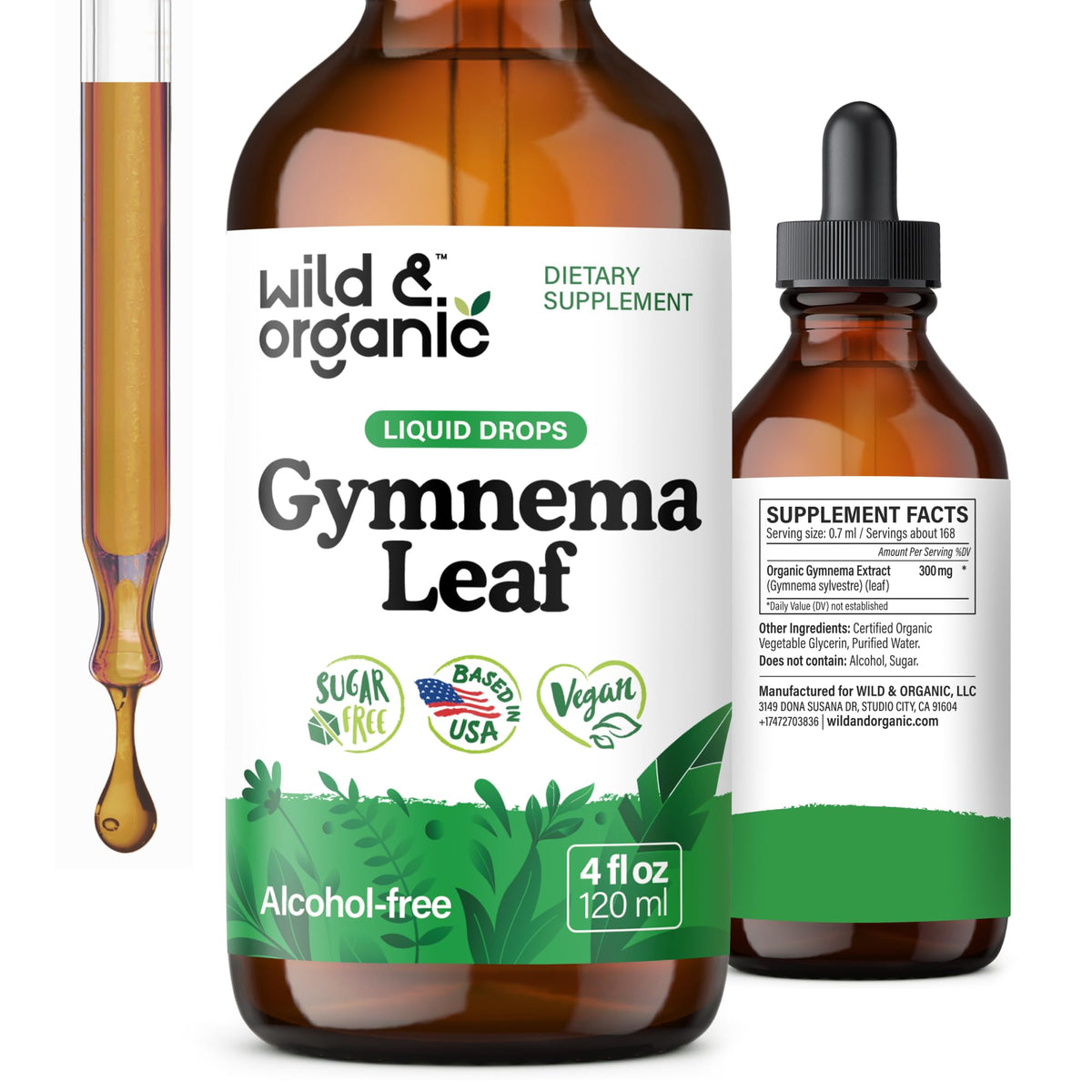 Wild & Organic Gymnema Sylvestre Drops 4 fl. oz. front view