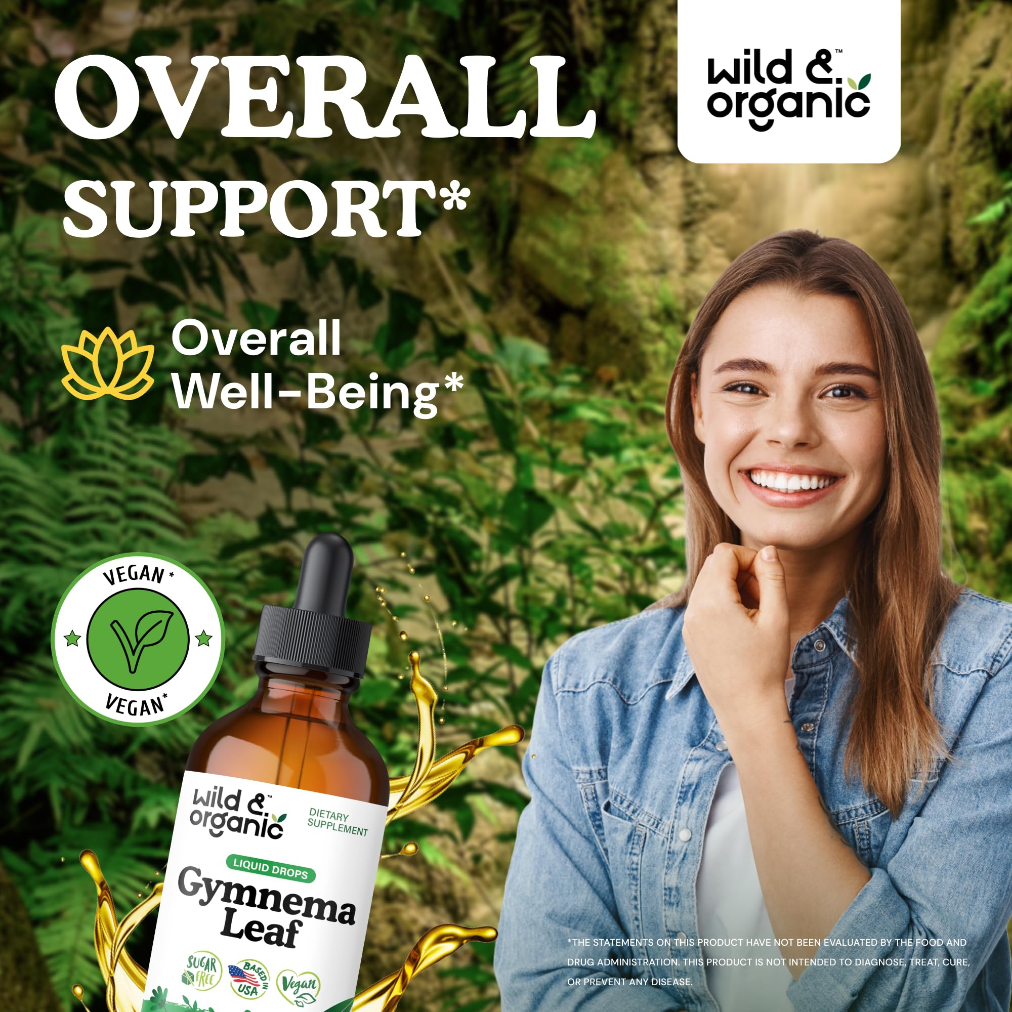 Wild & Organic Gymnema Sylvestre Drops bottle with label