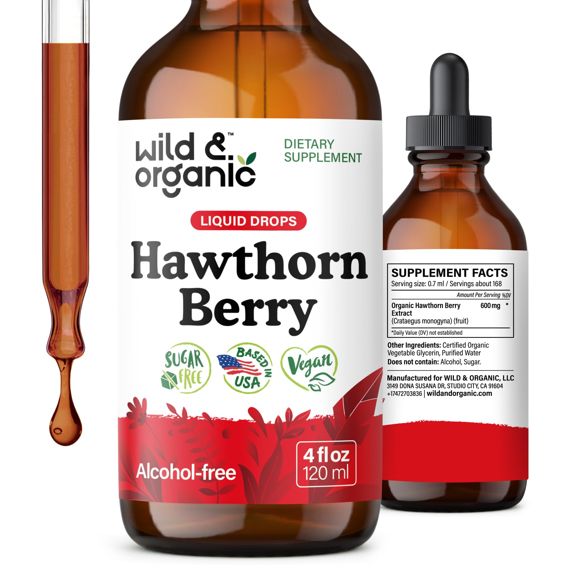 Wild & Organic Hawthorn Berry Extract 4 fl. oz. front view
