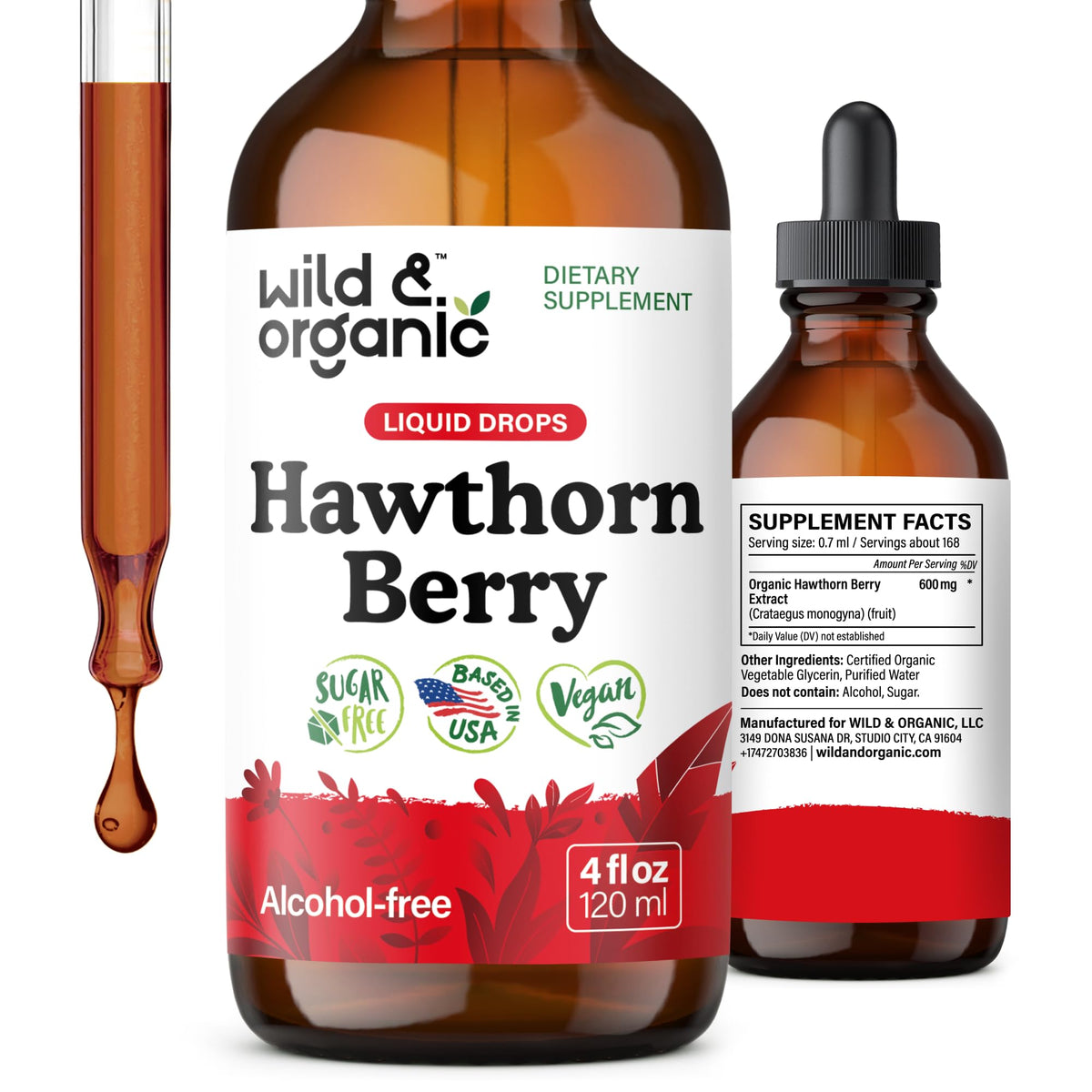Wild & Organic Hawthorn Berry Extract 4 fl. oz. front view