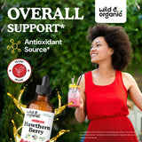 Wild & Organic Hawthorn Berry Extract bottle with dropper