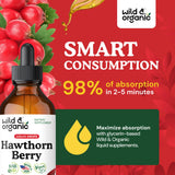 Wild & Organic Hawthorn Berry Extract on a wooden table