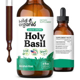 Wild & Organic Holy Basil Tincture 4 fl. oz. front view
