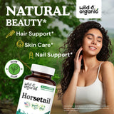 Wild & Organic Horsetail Herb Capsules 800mg bottle side view