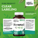 Wild & Organic Horsetail Herb Capsules 800mg opened bottle