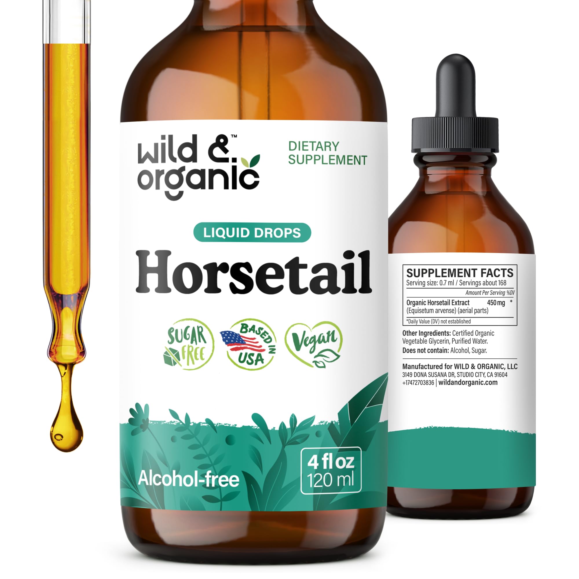 Wild & Organic Horsetail Liquid Extract 4 fl. oz. front view