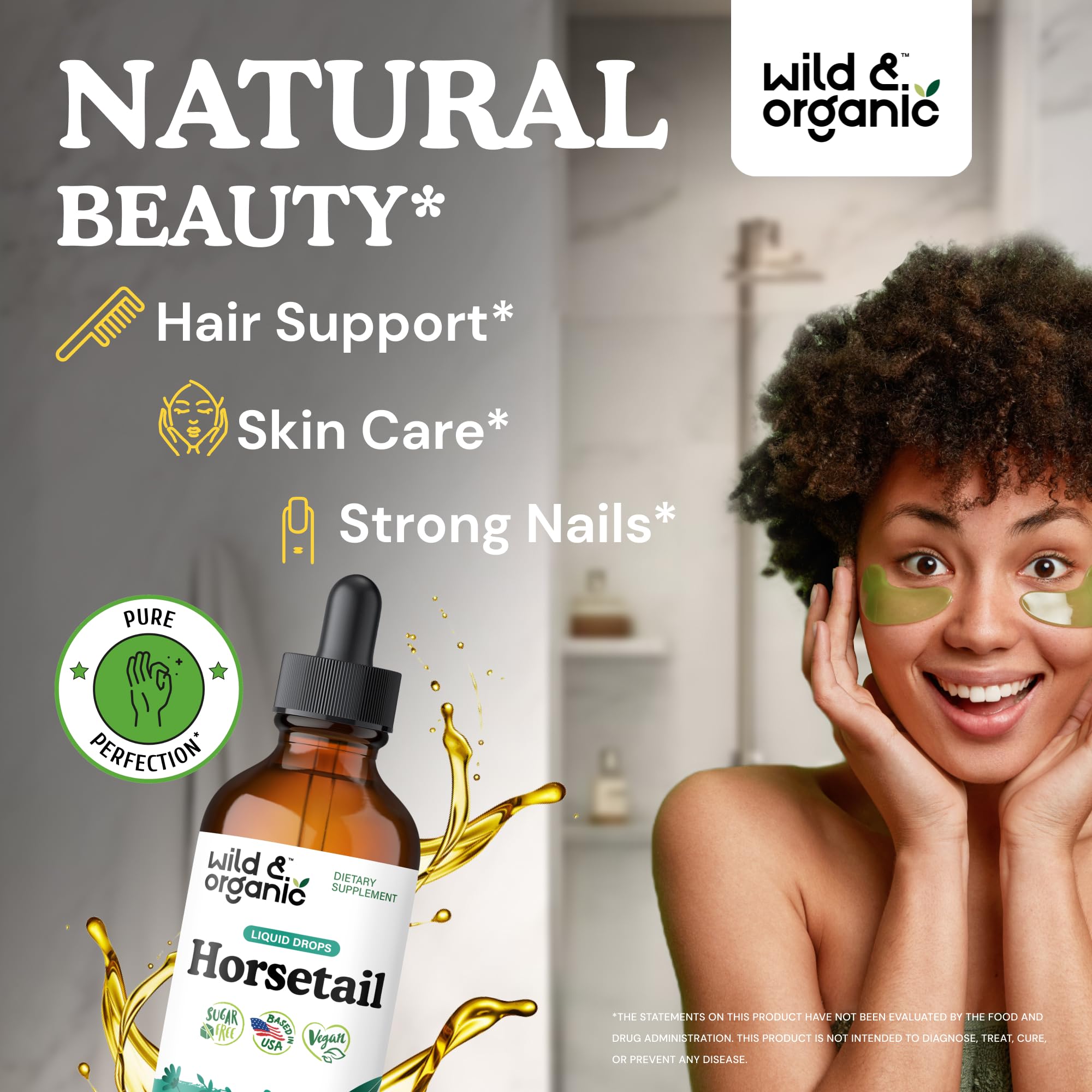 Wild & Organic Horsetail Liquid Extract bottle side view