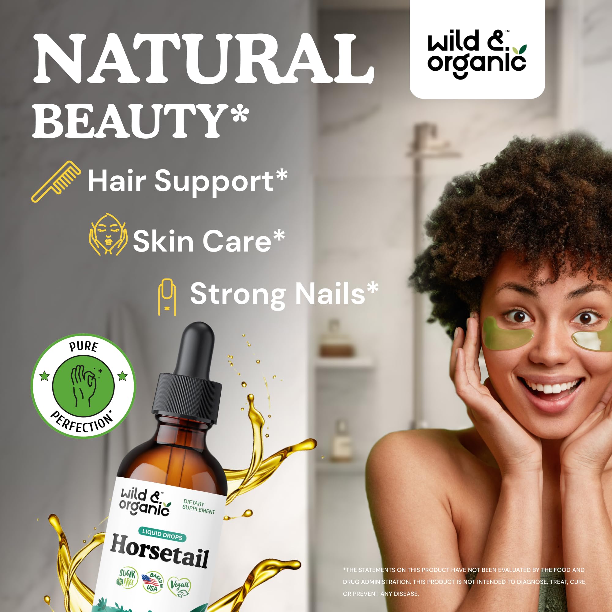 Wild & Organic Horsetail Liquid Extract bottle with label