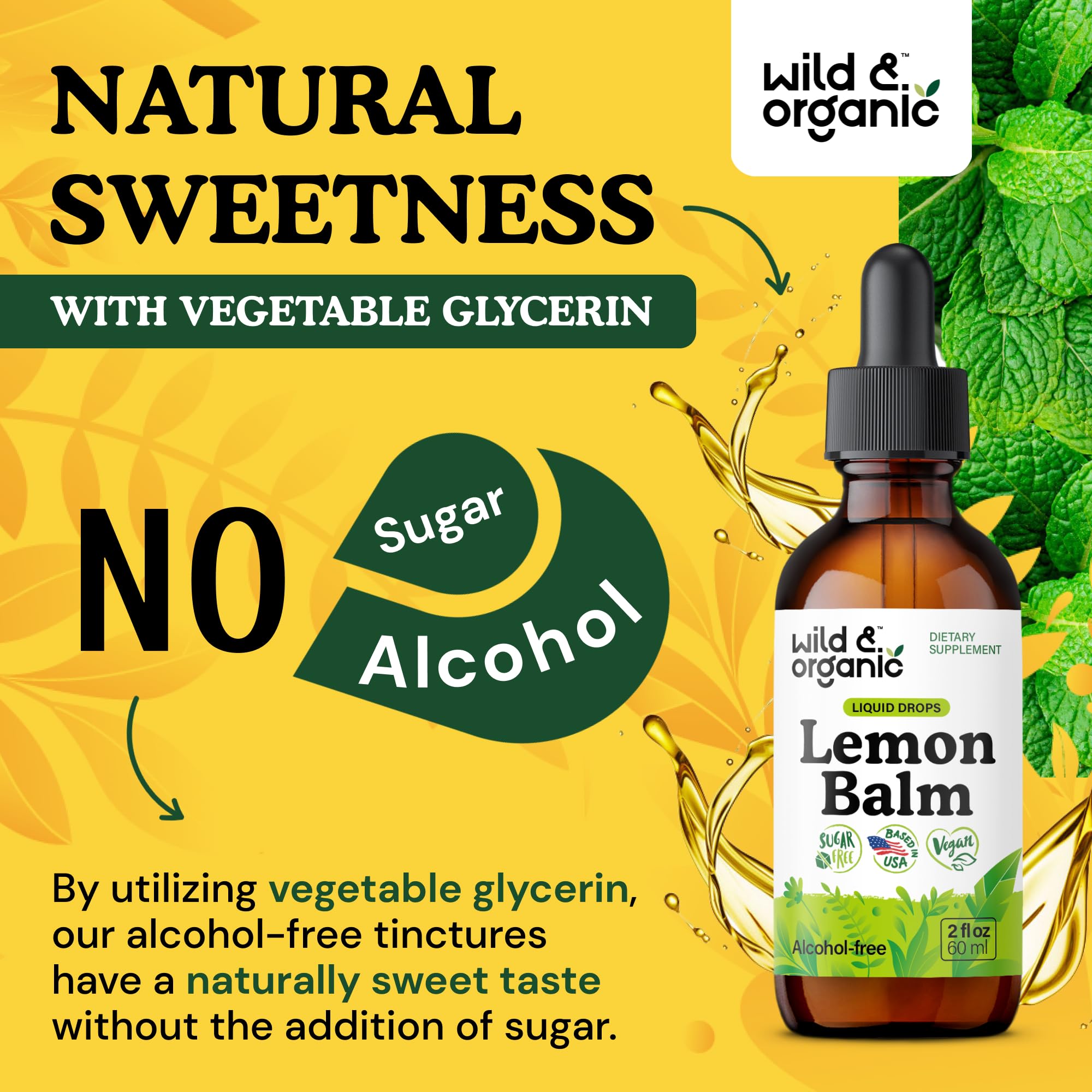 Wild & Organic Lemon Balm Tincture in a lifestyle setting