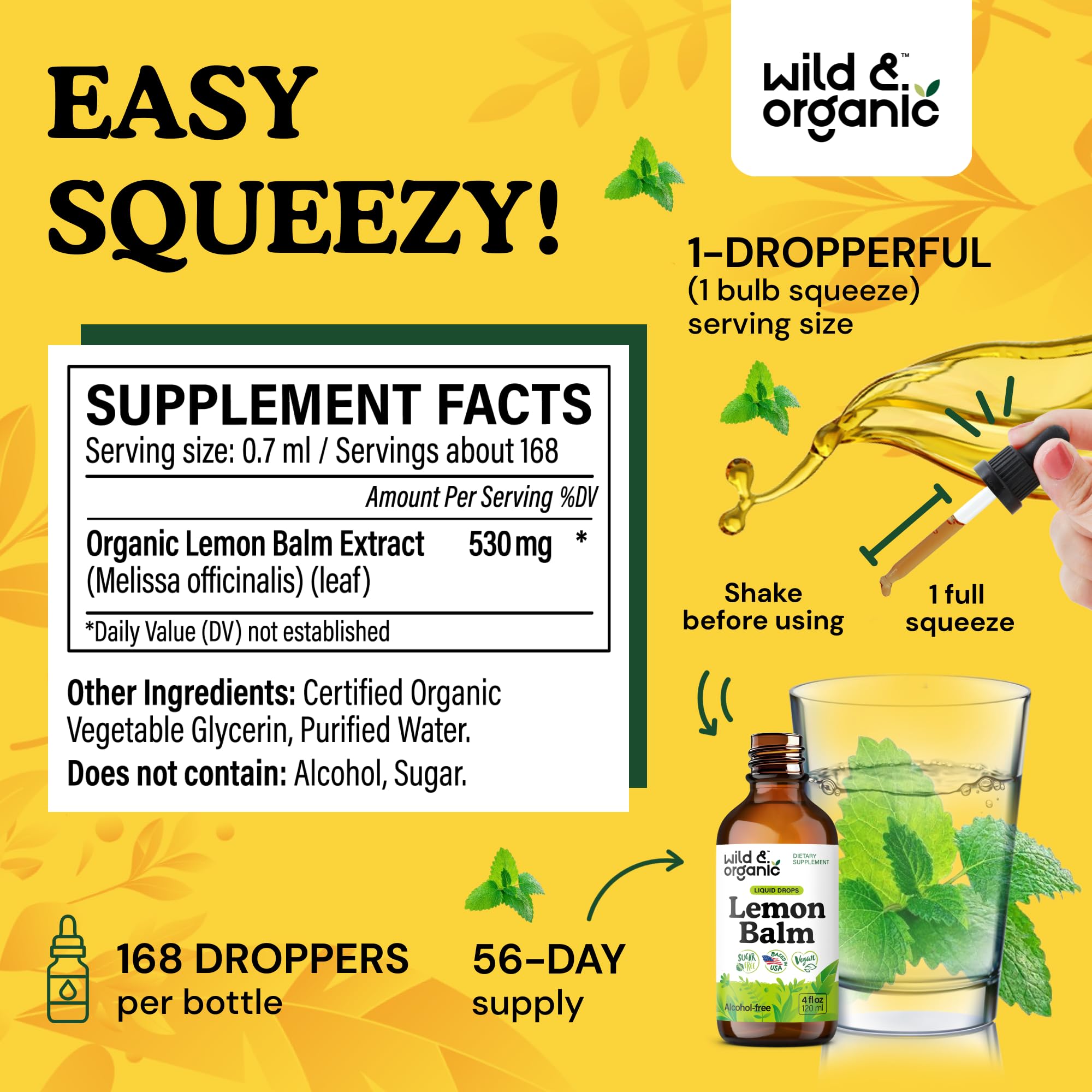 Wild & Organic Lemon Balm Tincture ingredients list