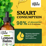 Wild & Organic Lemon Balm Tincture on wooden table