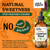 Wild & Organic Licorice Root Tincture with measuring spoon