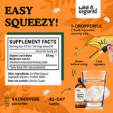 Wild & Organic Lion's Mane Mushroom Drops label close-up