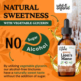 Wild & Organic Lion's Mane Mushroom Drops with measuring spoon