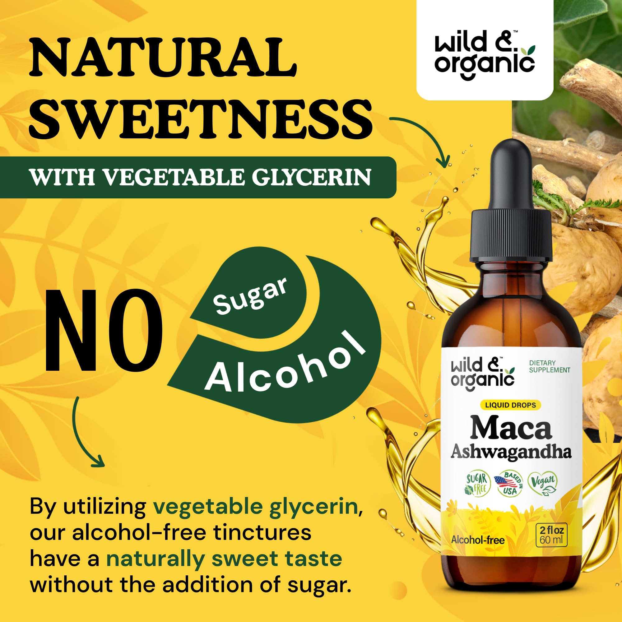 Wild & Organic Maca Ashwagandha Tincture ingredients list