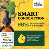 Wild & Organic Maca Ashwagandha Tincture label close-up