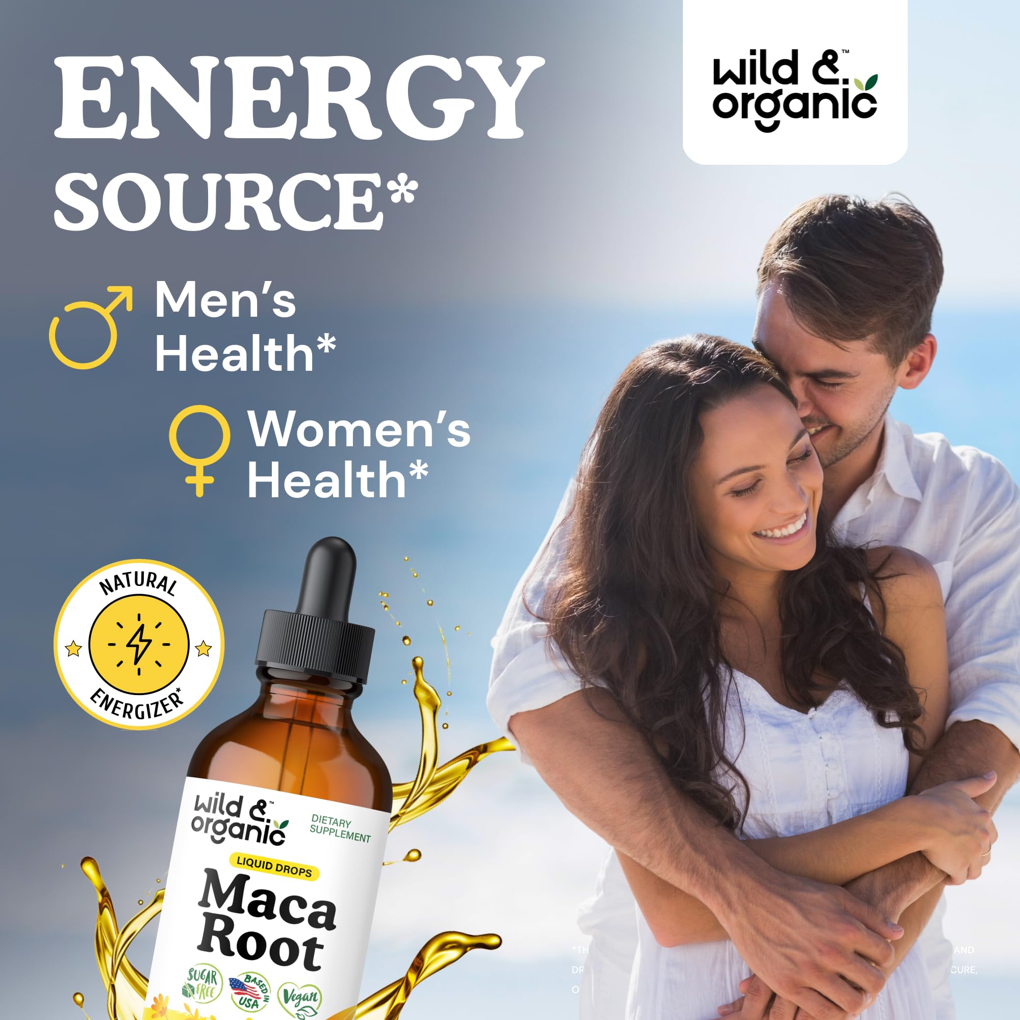 Wild & Organic Maca Root Tincture 4 fl. oz. back view