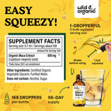 Wild & Organic Maca Root Tincture dropper and bottle
