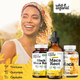 Wild & Organic Maca Root Tincture with measuring spoon