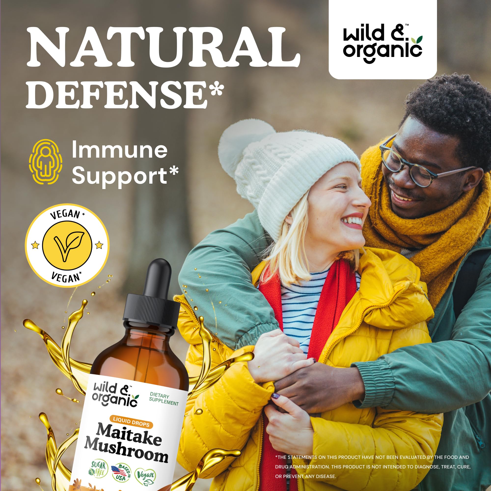 Wild & Organic Maitake Mushroom Tincture bottle with label