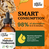 Wild & Organic Maitake Mushroom Tincture with natural background