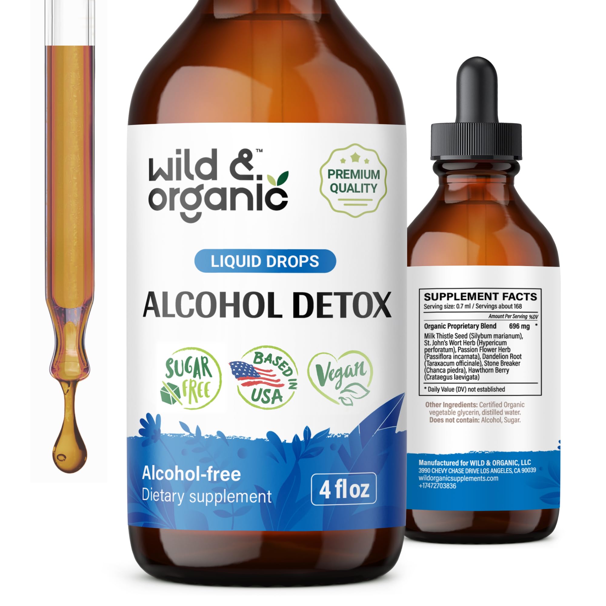 Wild & Organic Milk Thistle Alcohol Supplement 4 fl. oz. front view