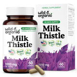 Wild & Organic Milk Thistle Capsules 1000mg bottle front view