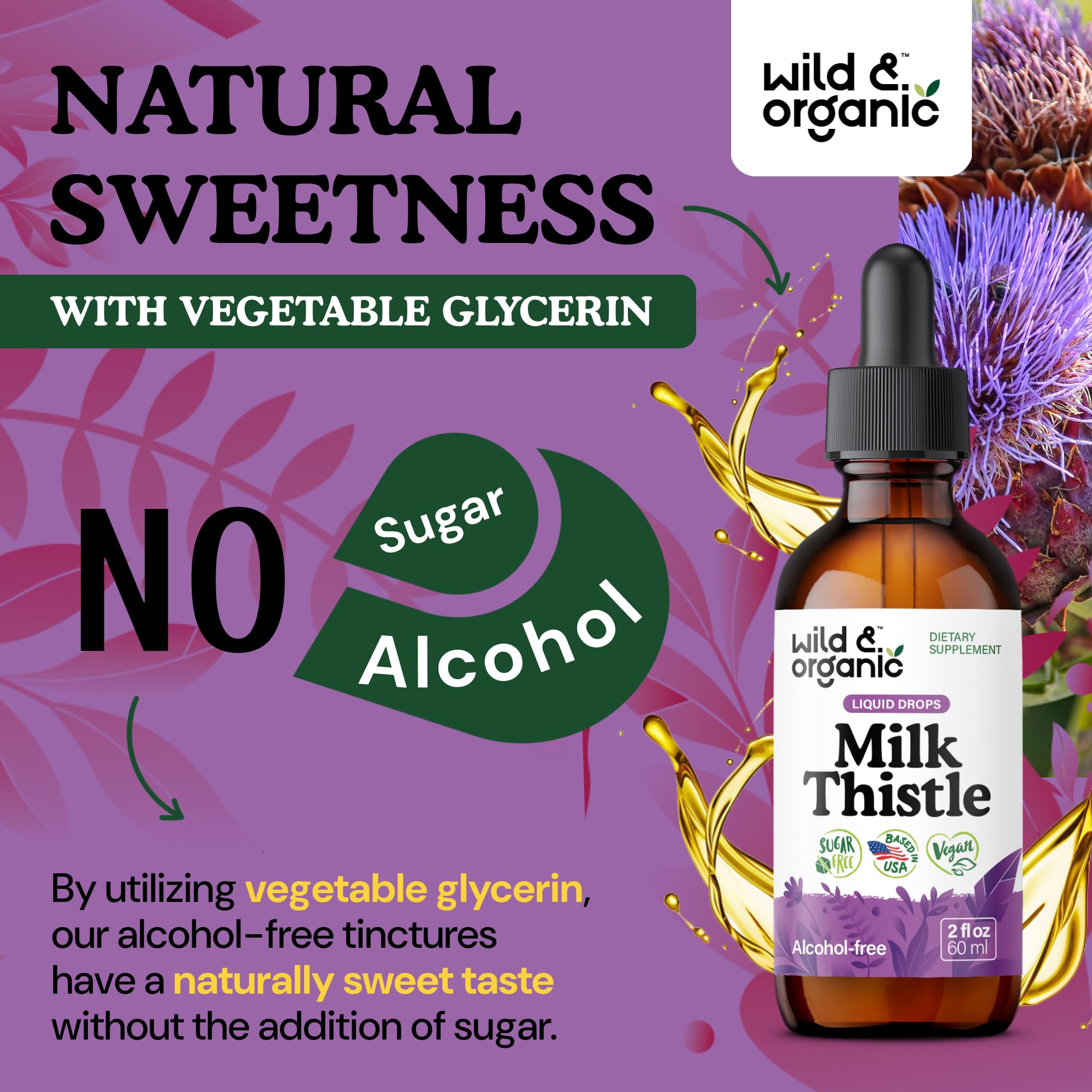 Wild & Organic Milk Thistle Supplement packaging details