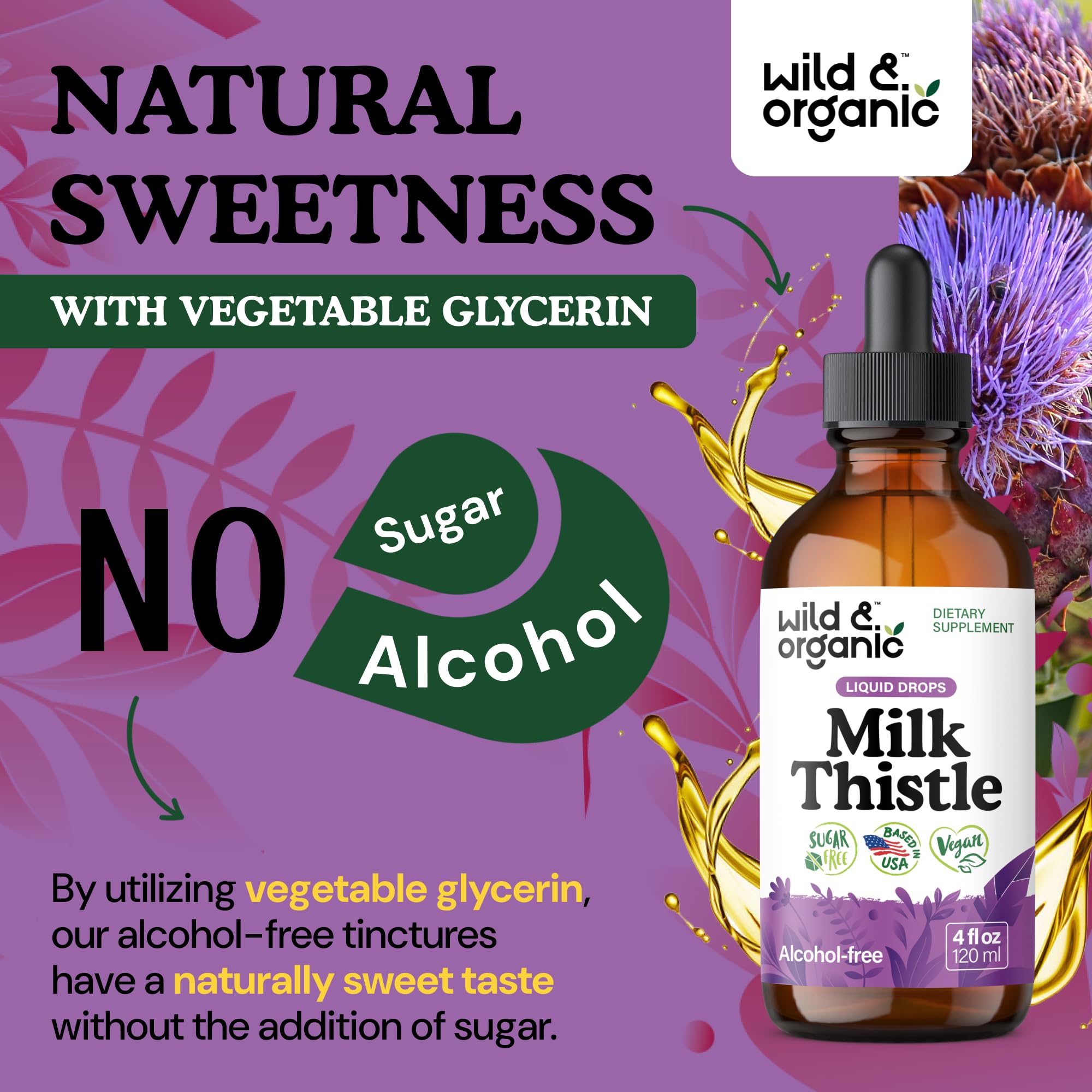 Wild & Organic Milk Thistle Supplement packaging details