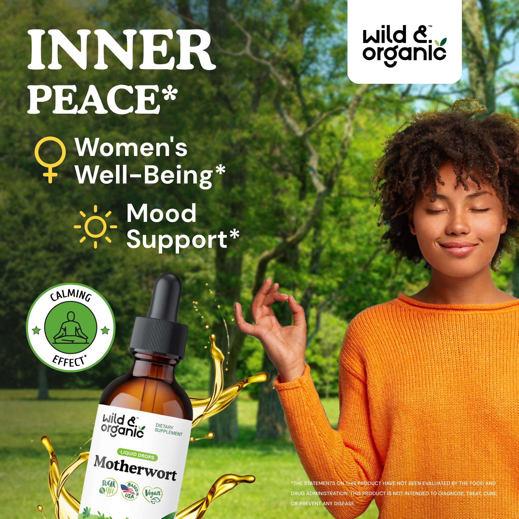 Wild & Organic Motherwort Tincture bottle with label
