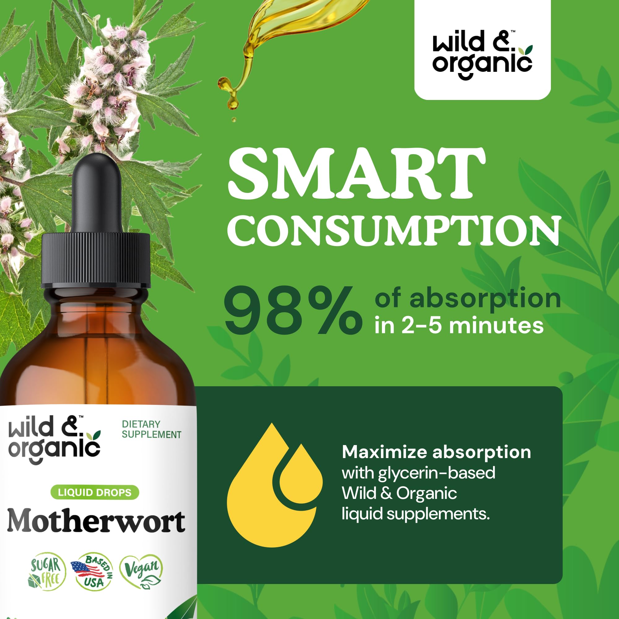 Wild & Organic Motherwort Tincture in a natural setting