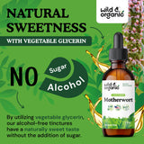 Wild & Organic Motherwort Tincture with measuring spoon