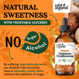 Wild & Organic Mushroom Tincture with measuring spoon