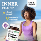 Wild & Organic Passion Flower Capsules 600mg bottle side view