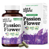 Wild & Organic Passion Flower Capsules 600mg front view