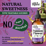Wild & Organic Passion Flower Tincture with measuring spoon