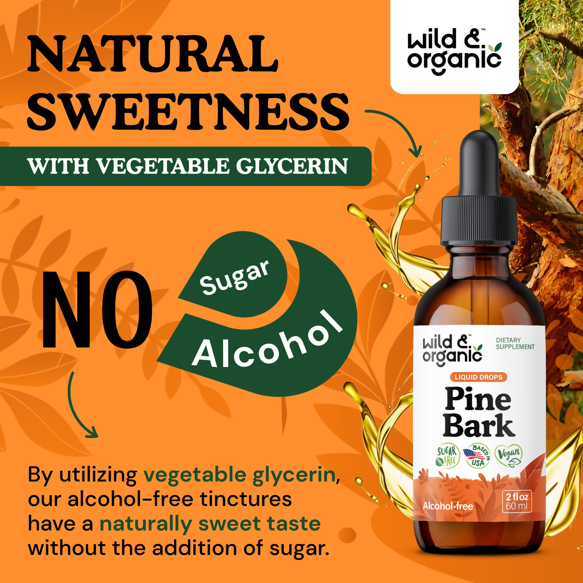 Wild & Organic Pine Bark Extract 360mg with measuring spoon