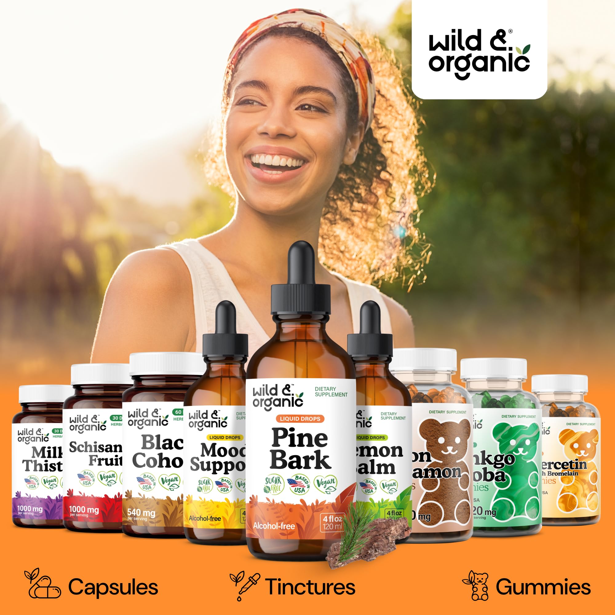 Wild & Organic Pine Bark Extract Tincture 360mg packaging