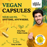 Wild & Organic Pine Pollen Capsules 1000mg capsules close-up