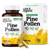 Wild & Organic Pine Pollen Capsules 1000mg front view
