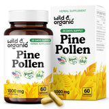 Wild & Organic Pine Pollen Capsules 1000mg front view